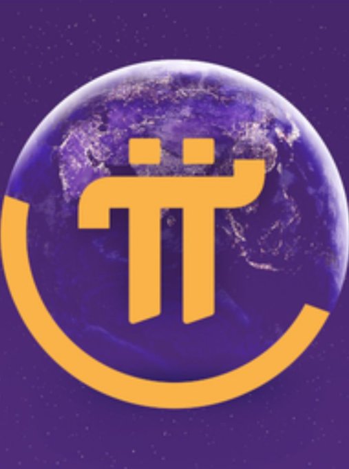 The image shows the Pi cryptocurrency logo (π symbol in orange) overlaid on a view of Earth from space, with a starry purple background. The post relates to the image by highlighting Pi's vision for cross-border trade, particularly emphasizing Africa as a central hub for real-world Pi transactions, including agricultural goods, Asian electronics, and seamless international payments using the cryptocurrency.