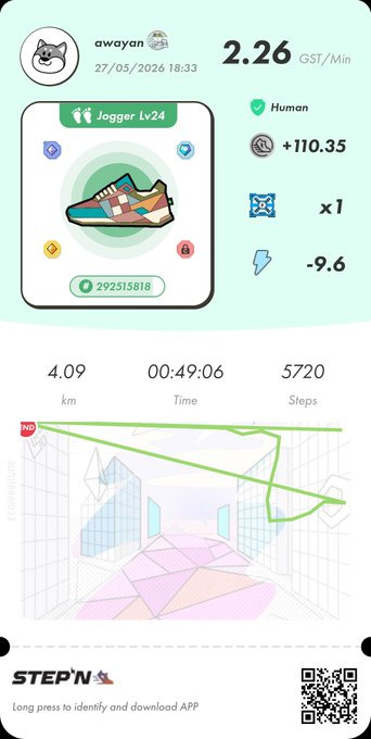 The image shows an advertisement for a fitness app that tracks steps taken during a workout session. The app displays a map of a hallway with a pink floor, green walls, and blue ceiling tiles. There are also icons representing different types of exercise equipment such as dumbbells, a yoga mat, and a running shoe. The post encourages users to engage in physical activity for better health and well-being, suggesting that the app can help them achieve their fitness goals by tracking their progress and providing guidance on various exercises they can perform at home or during breaks from work.