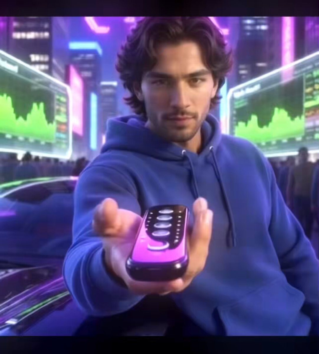 The image features a man wearing a blue hoodie holding a remote control with four buttons, which appears to be a gaming controller or a TV remote. The background of the image shows a cityscape with neon lights, suggesting that they are indoors at night. The caption for this image reads "$TEA #TeaProtocol #Aerodrome #Crypto #Altcoins #DeFi #Web3 #CryptoNews #BullRun #AltSeason #OpenSource #Blockchain # Cryptocurrency".