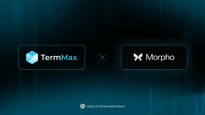A promotional graphic showing a partnership between TermMax and Morpho, with the URL https://ts.finance/termmax/ displayed at the bottom.