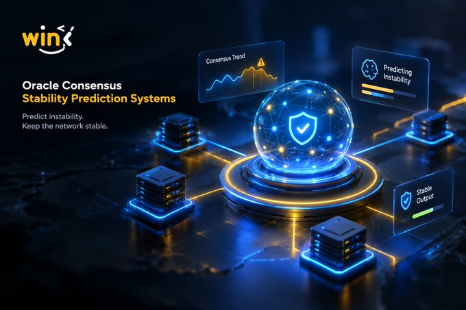 An advertisement for 'WinX Oracle Consensus Stability Prediction Systems' with text 'Predict instability, Keep the network stable.'