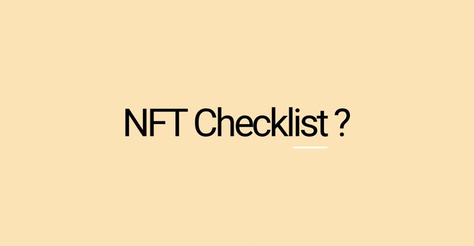 A simple yellow background with the text 'NFT Checklist?'