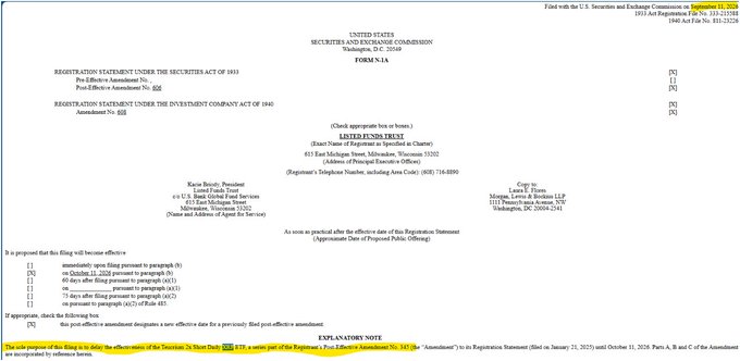 A SEC filing form, 'Securities and Exchange Commission Form N-1A,' for 'Lattice Fund Trust' as Amendment No. 656.