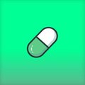 A green pill icon is displayed, likely symbolizing the "pump" in PumpFun or representing trading/finance. This aligns with the news that PumpFun has added stock trading pairs to its platform.