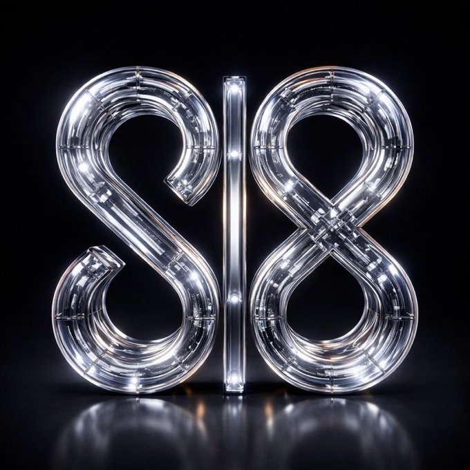 The image displays a glowing, illuminated "S|8" logo against a dark background, representing the SL8 brand mentioned in the post. This visual ties directly to the text about the Golden Bridge event and its staking rewards, highlighting SL8's branding as a platform offering multiple assets, compounding rewards, and additional incentives beyond APY.