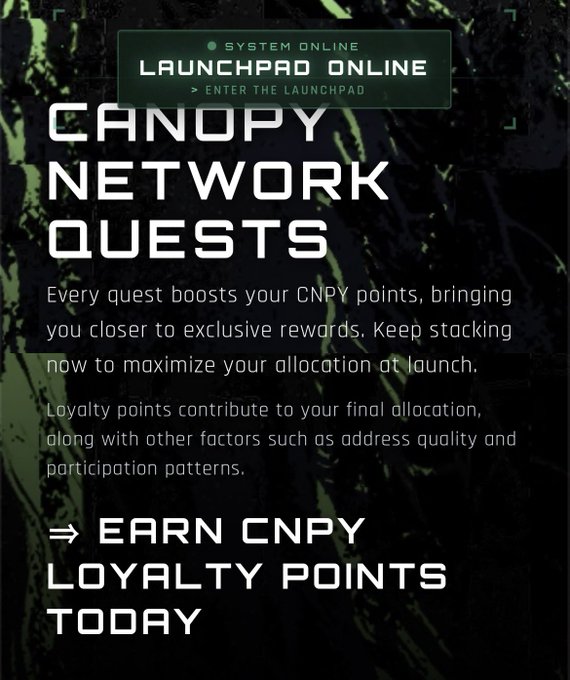 The image features a poster for a website called "canopynetwork.org" that offers a "Loyalty Points" system, where users can earn points by participating in various activities or making purchases from the site. The poster includes text promoting this loyalty program and encourages viewers to join and start earning points today.