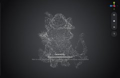 The image displays a 3D model viewer showcasing a polygonal mesh figure on a dark background with a grid platform, labeled "Genesis." It represents the first 3D model for $NEST, marking an early milestone in what the post indicates will expand to 11 total models.