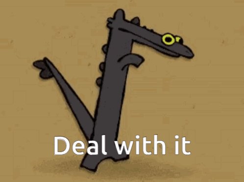 The image features a cartoon-style illustration of a large, black dinosaur with yellow eyes and a long tail. The text "Deal With It" is written above the dinosaur's head, suggesting that the dinosaur has made a deal or agreement with someone else. The phrase "the us turning a blind eye to their own seizures shows real centralization lol" implies that the dinosaur represents an individual who is being ignored by others in a situation where they are experiencing seizures.

The image also includes a small portion of a brick wall, which could be part of a larger setting or background for the illustration.