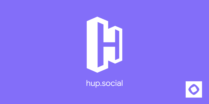 The image features a gray background with an intriguing purple border, featuring the letter "H". In the top right corner of this graphic design is a logo that reads "Hup", which translates to "social" in English. The text below the logo is about "@monad mainnet", meaning that @MonadMainnet is the official social network account for this project or company. Furthermore, there's a small icon within the "#!" block next to the letter "H". This icon represents an element of Twitter and other social media platforms, such as a retweet button or a like button. The main message emphasizes the importance of being active and visible on various social networks, highlighting that the company behind this design is focused on promoting a connected digital presence.