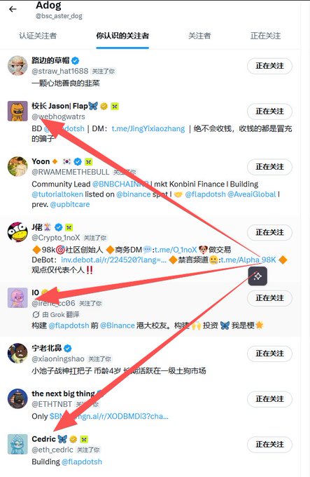 The image shows a social media feed with multiple posts, including one that says "Just keep building on @flapdotsh Every $Adog buy contributes to buying back #ASTER, and the rewards are shared with #ADOG holders". The post is about a new feature called "Flap" in the Twitter app. The image also contains several other posts from different users, but they do not seem to be related to the main post or the hashtag "#flapdotsh".
