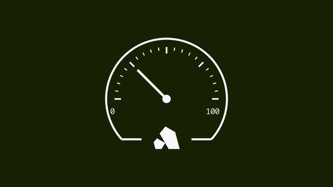 A minimalist analog meter with markings from 0 to 100 displays a needle pointing to roughly 25, visually emphasizing the 25% stake target for validators upgrading to Agave v4.3 by Friday 9/18.
