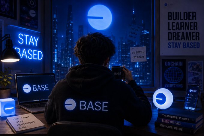 The image shows a person sitting at a desk with various objects around them, including a laptop computer, a mouse, a cup of coffee, and several books. The background features a window that offers a view of a city skyline, which adds an urban touch to the scene. The main focus is on the person wearing a black sweatshirt and holding a cup of coffee while working at their desk.
