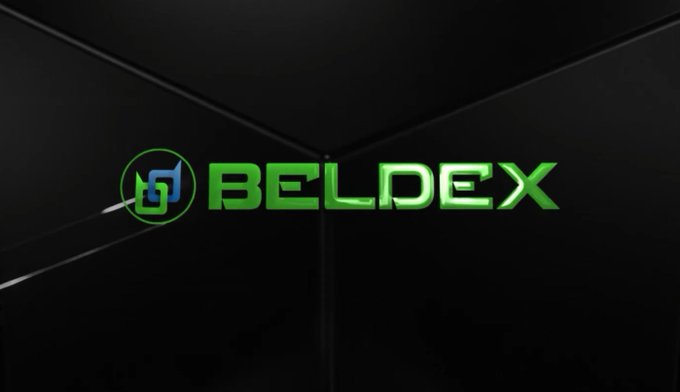 Logo of "BELDEX" displayed in glowing green text against a dark background.