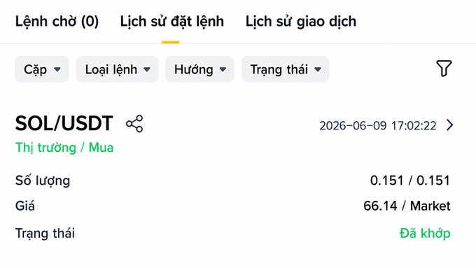 The image shows a screenshot of a social media post about an investment opportunity involving Sol (USDT). The post highlights that the user has bought Sol for $10 at the scheduled time, which is today, and that the value of their investments remains the same as expected. They are anticipating another $3 gain by the end of the day due to rising market prices.