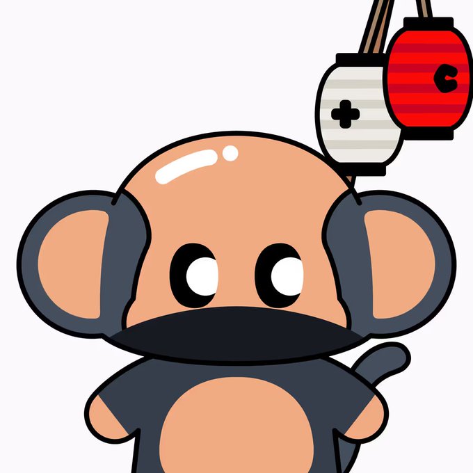 A cartoon chimp character with a peach-colored face and dark gray body stands beneath two hanging Japanese-style lanterns, illustrating the "Chimpers Sale!" featuring Otogorou #50 sold for 0.4190 WETH (~$1,130).
