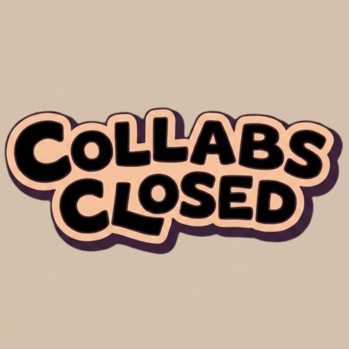 The image displays the text "COLLABS CLOSED" in bold, black, bubble-style lettering outlined in peach against a cream background, serving as a graphic announcement that matches the post's message about closing collaboration requests as Hypz Club moves into the final stage of their pre-mint phase.