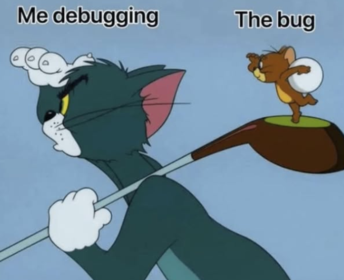 The image features two cartoon characters, one of which is Tom from "Tom and Jerry" and another character named Timmy. The caption reads "Me debuggig The bug", indicating that someone has been trying to fix a problem or bug related to the characters in the meme. The post suggests creating a new narrative around this meme by focusing on the origin story, such as a midnight raid on old guard chains, and incorporating exclusive behind-the-scenes drops to make it more engaging and shareable.
