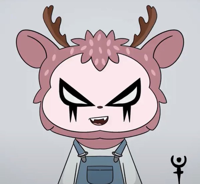 A cartoon deer-like character wearing blue overalls with a mischievous grin appears alongside the NibblinsHQ logo, likely serving as a promotional visual for the collaboration announcement with the community.