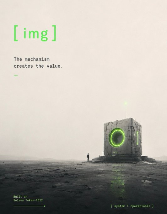 The image shows a man standing next to a large green cube-shaped structure with a circular opening at its center. The text above the image reads "The mechanism creates the value." Below this, there are two lines of text that read "Built by Solana Takeaway 2020". This suggests that the image is related to a post about a cryptocurrency or blockchain project called "Built by Solana Takeaway 2020", which could be an educational resource for those interested in understanding how these systems work.
