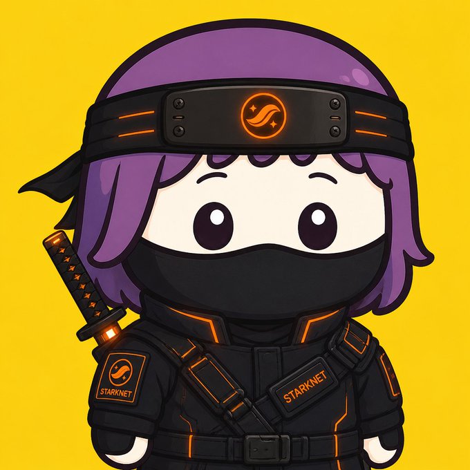 The image features a cartoon character dressed as a ninja, wearing a black outfit that includes a headband and a sword. The character has purple hair and is standing against a yellow background with the text "shield any ERC20 and DeFi". This suggests that the character might be promoting or discussing a particular project related to cryptocurrencies like ERC20 and DeFi.