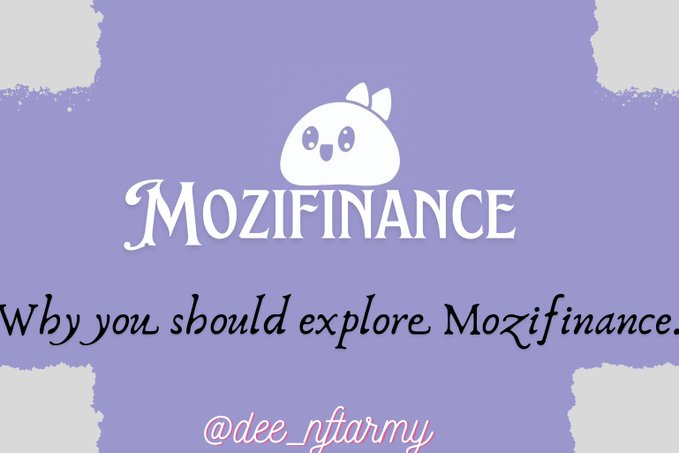 A purple promotional graphic for 'MOZIFINANCE' featuring a small white creature mascot and text 'Why you should explore Mozifinance.'