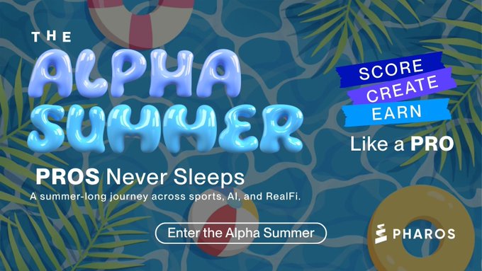 The image features a blue background with white text that reads "The Alpha Summer" and "PROS Never sleeps", which suggests an advertisement for a summer camp or event. The text also mentions that the Alpha Summer is heating up, possibly indicating a hot day or a theme related to summer activities. The post encourages people to enter the Alpha Summer by clicking on the image of the blue background with white text.