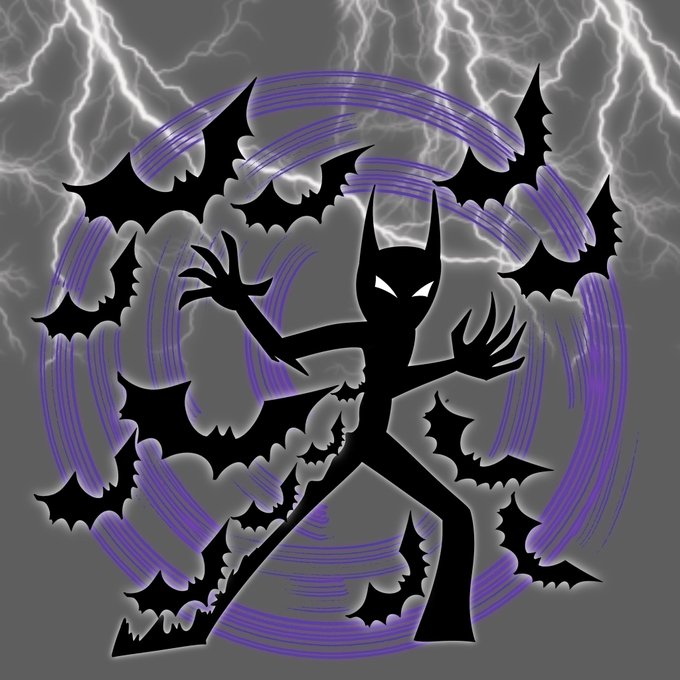 A stylized digital illustration features a dark, bat-winged character with horns and glowing eyes surrounded by a swirling purple vortex and bat silhouettes, set against a stormy lightning background. The gothic, fantasy artwork visually represents the bat-like Stickman character featured in the "BeStickman" NFT collection mentioned in the post.