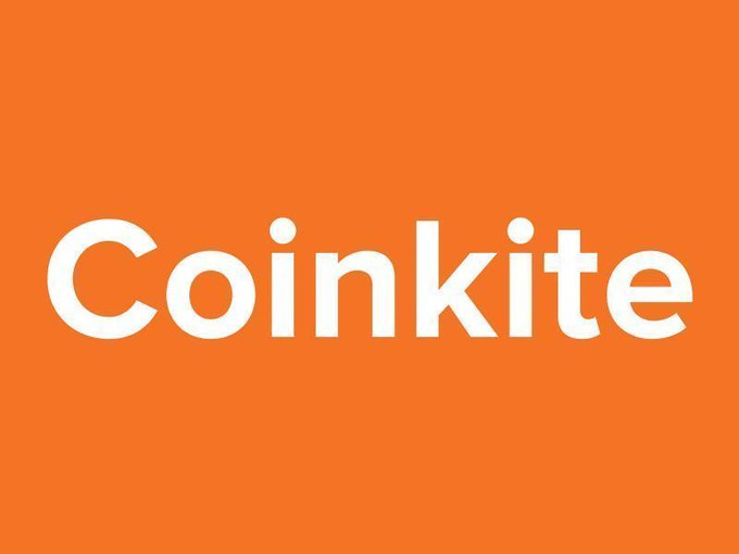 The image displays the "Coinkite" logo in white text against a bright orange background, serving as brand identification for Coinkite, a company known for making COLDCARD hardware wallets for secure Bitcoin self-custody as mentioned in the promotional post.