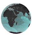 A small circular image showing a stylized blue and black globe of Earth.