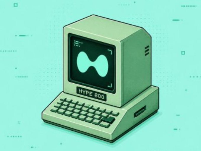 A pixel art illustration of a retro green computer monitor displaying a green HYPE logo, with 'HYPE 800' labeled on the front.