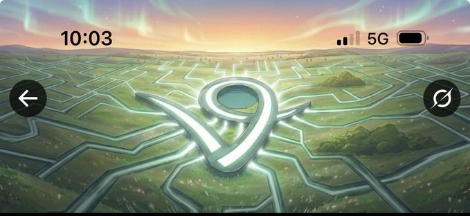 A smartphone lock screen displays the time "10:03" with a 5G connection, featuring a landscape background with a glowing teal pond at the center surrounded by a network of interconnected river-like pathways, visually representing the $TIBBIR meme's central thesis of a "source pond" powering branching tributaries.