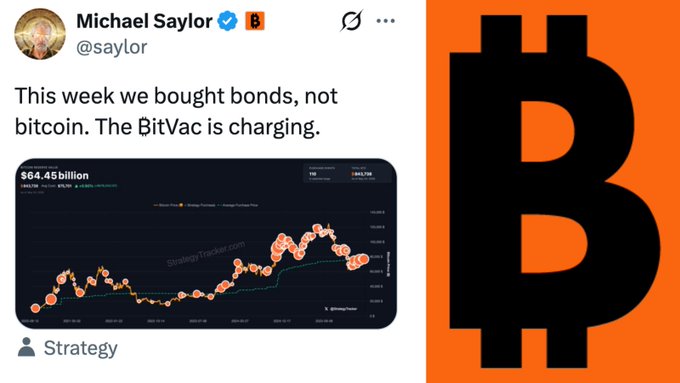 A Twitter post by Michael Taylor, a Bitcoin enthusiast and cryptocurrency expert, discussing the recent price increase of Bitcoin against the backdrop of a graph showing the growth of Bitcoin's value over time.