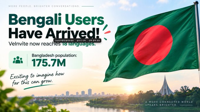 A promotional graphic reading 'Bengali Users Have Arrived!' with 'Bangladesh population: 175.7M' alongside the Bangladeshi flag.