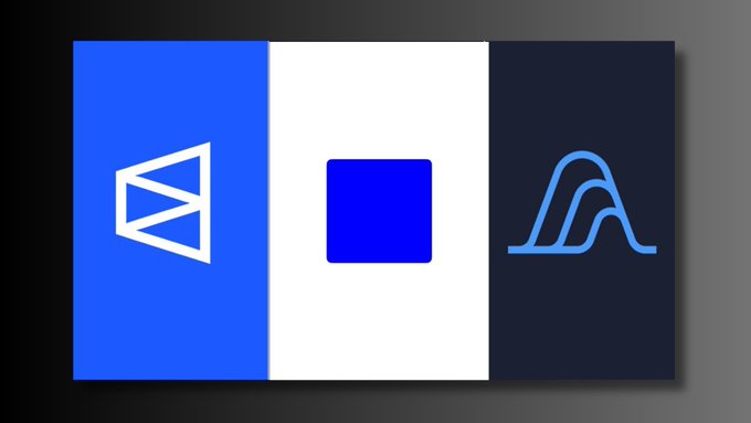 The image features a poster with three different designs or logos displayed side by side against a black background. The first logo is blue and white, the second one is blue and green, and the third one is blue and white as well. Each design has its own unique color scheme and style. The text "Next wave of major airdrop opportunities is quietly building across @base @variational_io & @Polymarket Most people will notice it when it is already too late." provides context to the image, suggesting that there might be an upcoming change or trend in the world of digital content distribution.