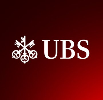 The UBS logo featuring the iconic crossed keys symbol in white against a deep red gradient background.