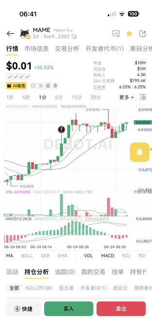 This image shows a phone screen that displays an app called "Dotai" with a graph of stock market data, including a bear and bull chart and lines for both AAPL and MSFT. The post suggests there's potential upside to Microsoft's stock as its line continues upwards. The post also includes English text, likely providing additional context or explanations about the stock's current performance.