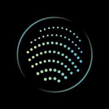 A stylized graphic featuring a glowing sphere composed of teal and yellow-green dots arranged in curved grid patterns, encircled by a thin teal ring against a black background, symbolizing the spotlight on four upcoming product launches highlighted in the accompanying post—Jupiter's GUM, JTX, and other Solana-based platforms.