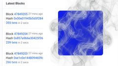 The image displays the latest blocks on the Base blockchain, with three blocks (4784920, 4784921, and 4784922) shown alongside a blue square graphic featuring a wireframe design and the text "BASE" beneath it, visually representing Base's network amid the announced delay of B20 activation registry mainnet enablement due to stability concerns.