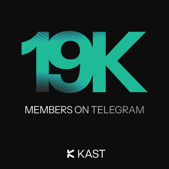 The image features a black background with the text "19,000 members on Telegram" written in green letters. The text is positioned above the number 19, indicating that there are currently 19,000 members on Telegram.