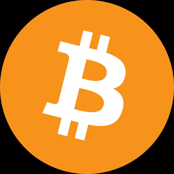 An orange circle with the white Bitcoin "₿" symbol in the center.