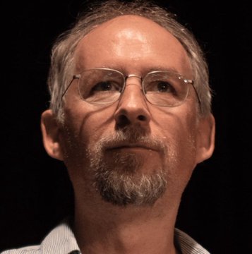 A close-up portrait of a bearded, bespectacled middle-aged man against a black background, presumably Adam Back, the cryptographer mentioned in the post. The image connects to the accompanying text by visually identifying the CEO whose company is highlighted for its Bitcoin holdings.