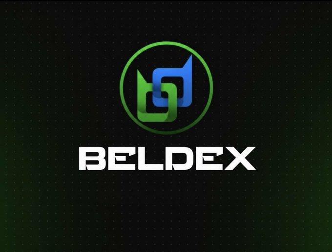 The BELDEX logo features a stylized blue and green 'B' emblem inside a circle on a dark textured background.