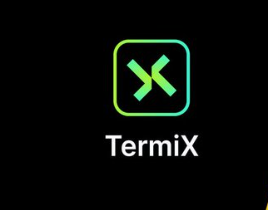 The TermiX app logo, featuring a green and blue gradient 'X' inside a rounded square on a black background.