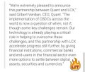 An image showing a LinkedIn-style endorsement from Monty Metzger, CEO and Founder of LCX, praising Gilbert Verdian, Founder and CEO of Quant ($QNT), highlighting Verdian's extensive 20-year experience leading transformations, CEO roles, and contributions to financial sector blockchain initiatives.