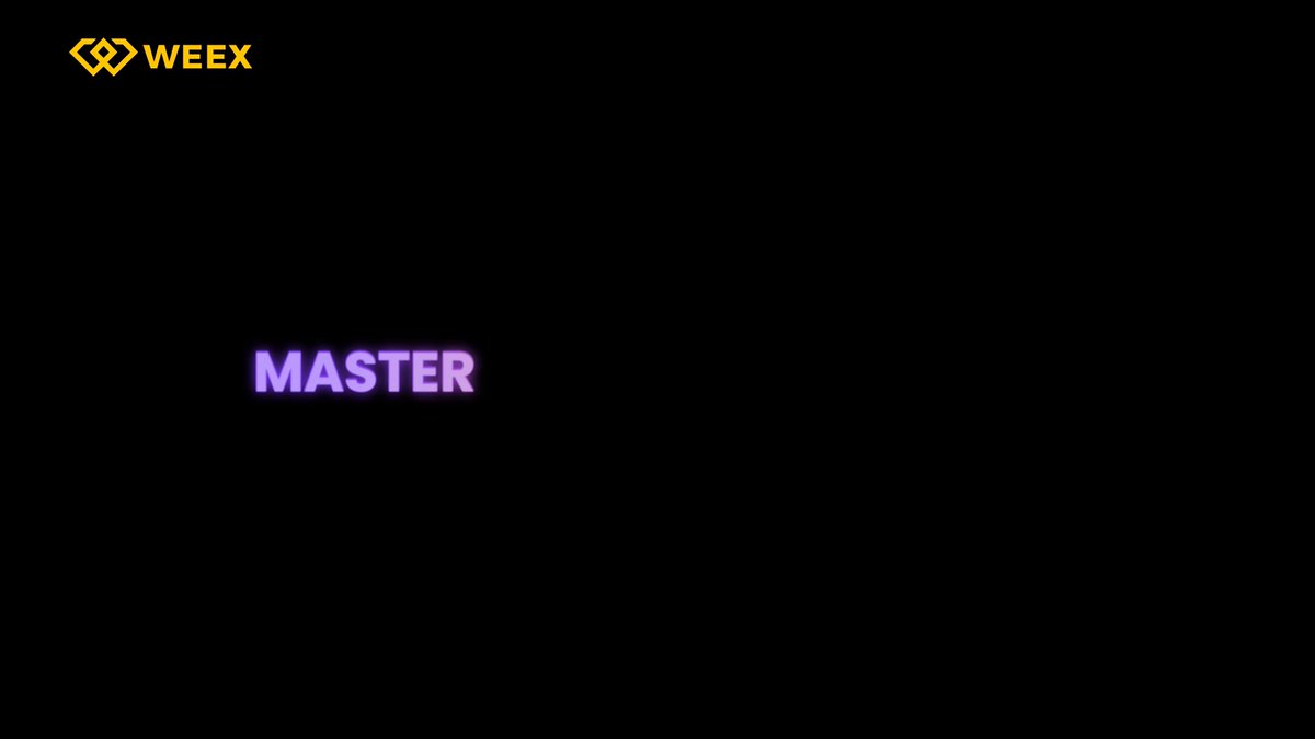 The image features a black background with purple text that reads "Masters" at the top, followed by a yellow logo for WEEX. The text is positioned centrally within the frame of the image.