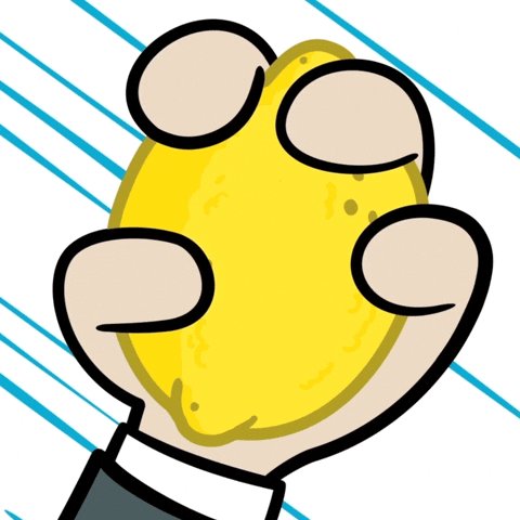 The image features a cartoon depiction of a hand holding an orange, which appears to be a lemon due to its bright yellow color. The caption below the image reads "Squeeze those $EOSE shorts!". This phrase is likely a reference to the brand name "EOS" and could be related to the cartoon's theme or the post's content.

The image also includes a blue line running across it, which might represent a striped background or a design element in the overall composition of the post.