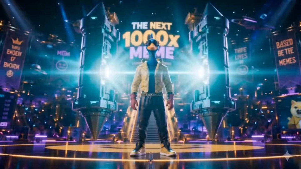 The image features a man standing in front of a stage, dressed in black pants and a white shirt with blue accents. He has his arms crossed over his chest and appears to be posing for a photo or video shoot. The background shows a large screen displaying the text "The Next 100MLE", which is likely related to the movie poster or trailer for "PCOCK".