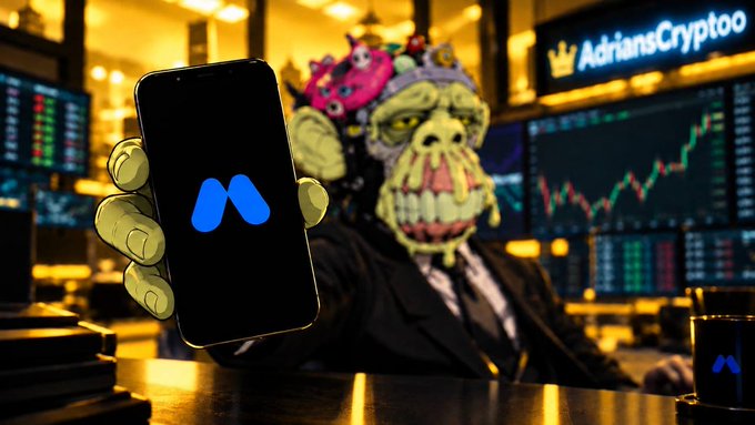 An image of a person in a gorilla mask wearing a suit and holding up a smartphone displaying the ArtisAnalys logo, with 'AdriansCrypto' branded monitors showing stock charts in the background.