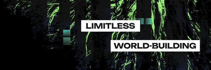The image features a banner with the text "Limitless World-Building" written above it. The background of the image is black, but there are green lines that stand out against this backdrop. The caption below the image reads "As crypto continues to grow, one challenge keeps holding progress back: the complexity of building and maintaining the infrastructure that powers it: ▸ Manages validator coordination, liquidity flow, and cross-chain".