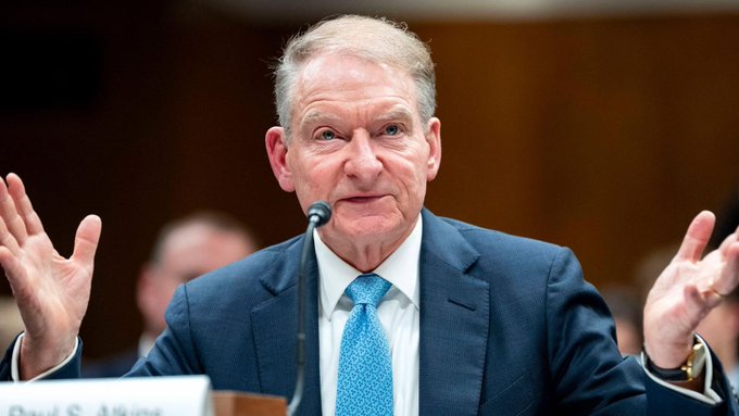 SEC Chair Paul Atkins testifies before a Senate committee, with a nameplate reading "Paul S. Atkins" visible, as he advocates for the CLARITY Act while pledging the SEC will continue advancing crypto regulatory frameworks on issuance, custody, and tokenized assets regardless of today's legislative outcome.